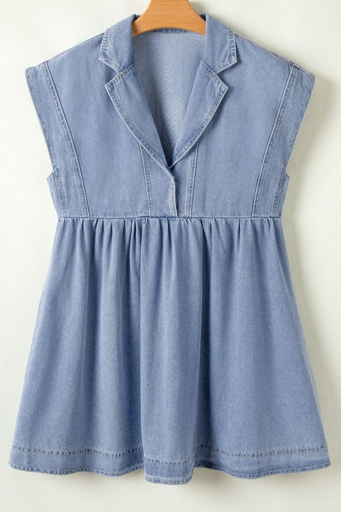 'Eowyn' Denim Mini Dress - Celes Fashion